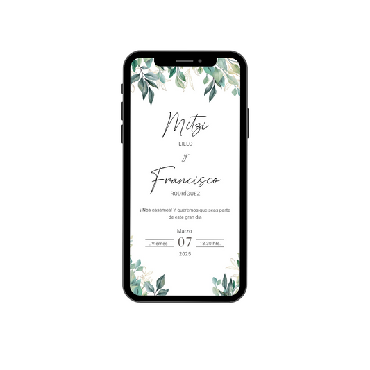 Invitación Digital Plus cód. DY116