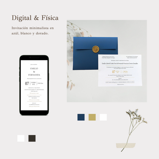 Pack Invitación Digital + física cod.DF013