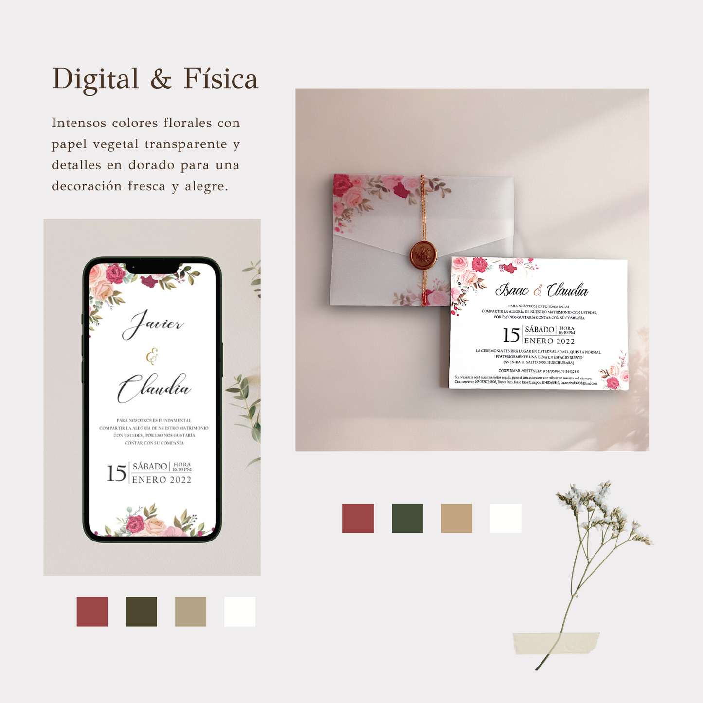 Pack Invitación Digital + física cod.DF500