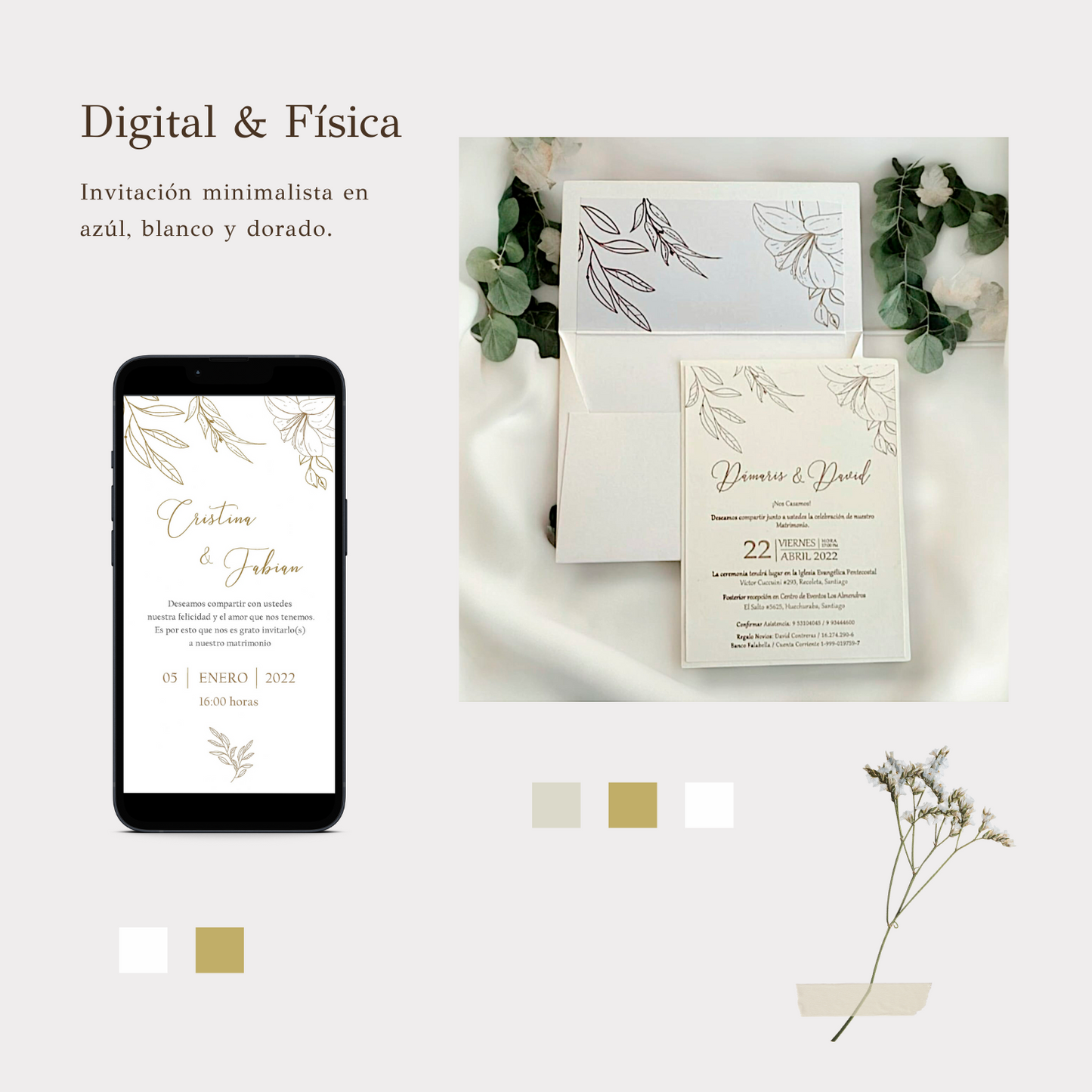 Pack Invitación Digital + física cod.DF008
