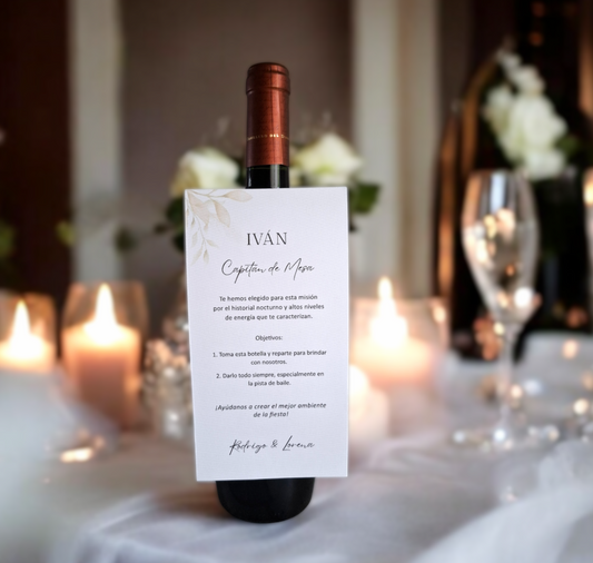 Tarjeta Capitán de mesa cód.C004