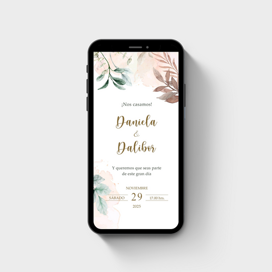 Invitación Digital Plus cód. DY117