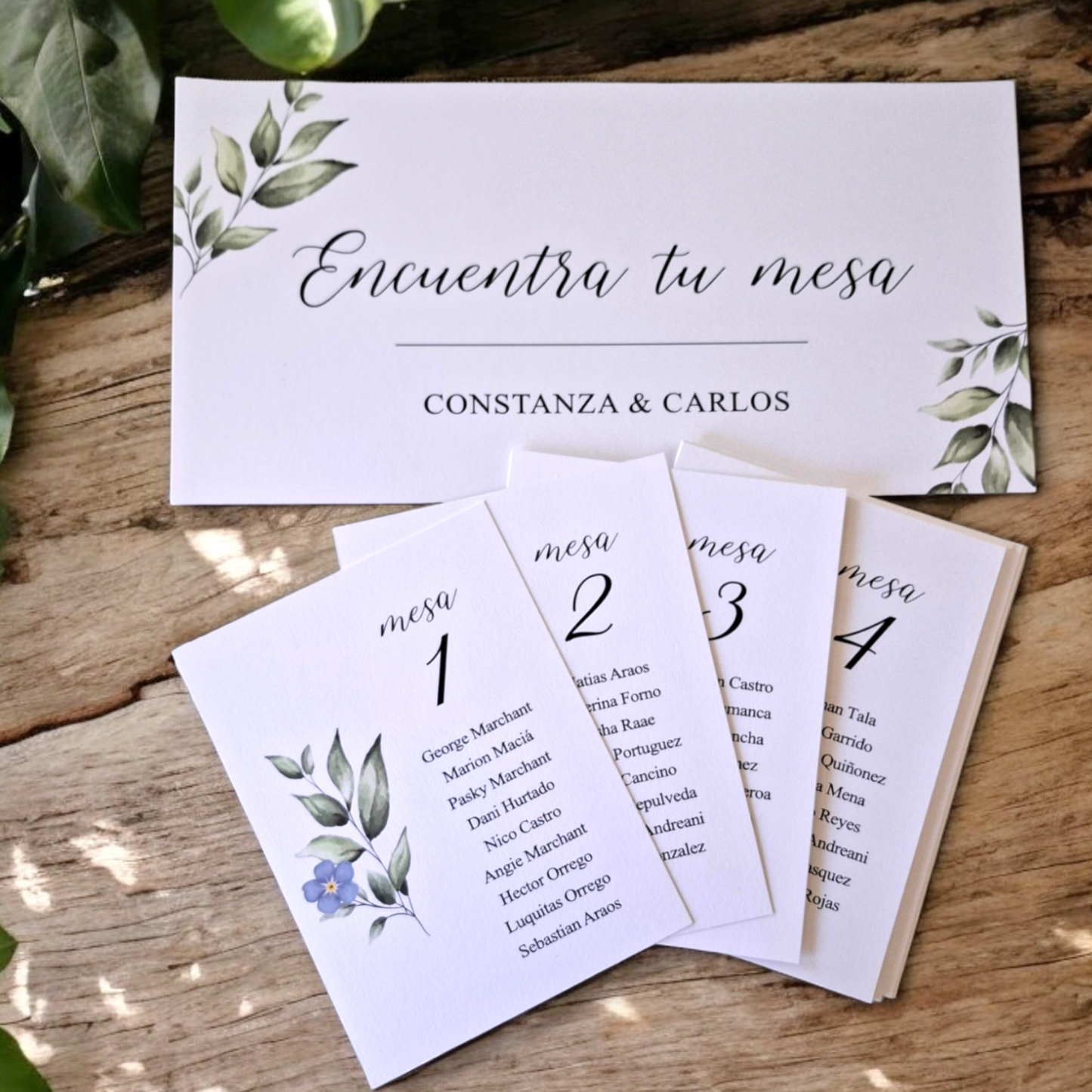 Tarjetas de invitados por mesa TM-04